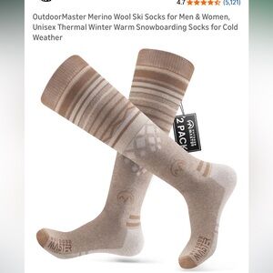 Outdoor Master - Merino Wool Ski Socks - Brown